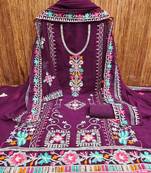 embroidered unstitched dress material