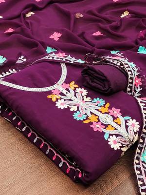 embroidered unstitched dress material 3