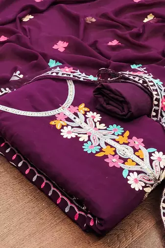 embroidered unstitched dress material