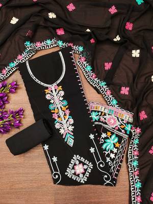 embroidered unstitched dress material 2