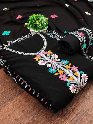 embroidered unstitched dress material 3