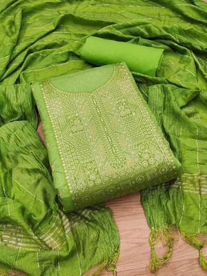 woven design art silk unstitched dress material 2