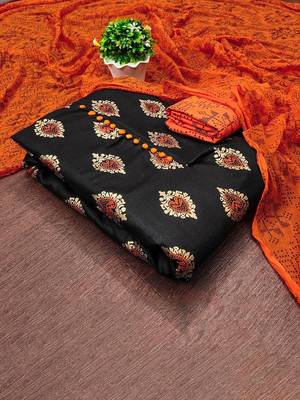 floral printed slub cotton unstitched dress material 1