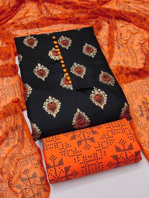 floral printed slub cotton unstitched dress material 2