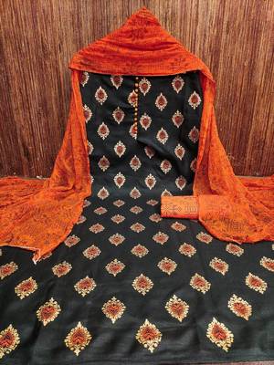 floral printed slub cotton unstitched dress material 3