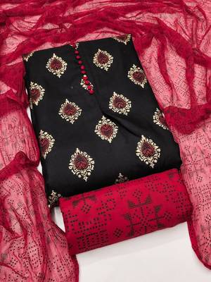 ethnic motifs printed cotton unstitched dress material 2