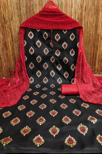 ethnic motifs printed cotton unstitched dress material