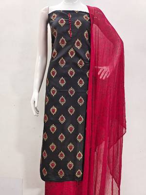 ethnic motifs printed cotton unstitched dress material 4