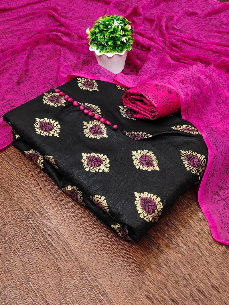 ethnic motifs printed cotton unstitched dress material