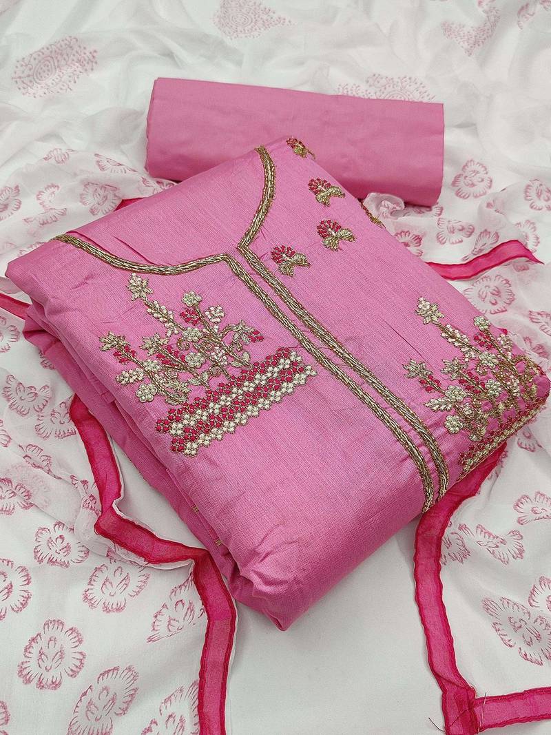 woven design unstitched dress material