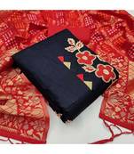 black & red unstitched dress material