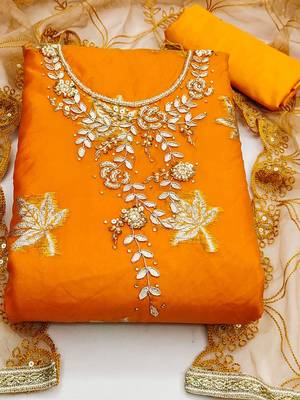 ethnic motifs woven design beads and stones detail unstitched dress material 2