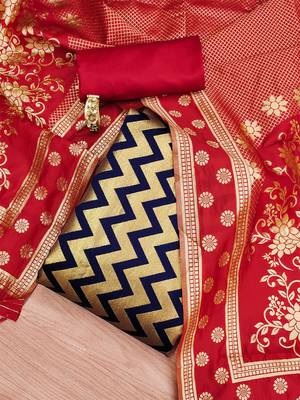 chevron woven design unstitched dress material 1