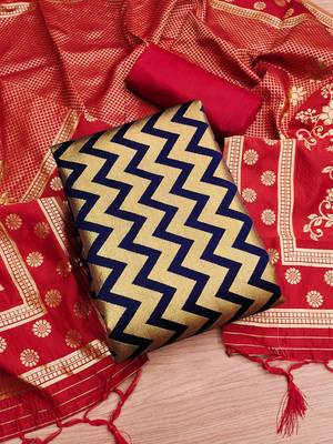 chevron woven design unstitched dress material 2