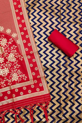 chevron woven design unstitched dress material
