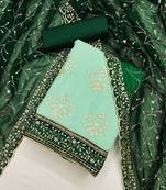 ethnic motifs embroidered sequinned unstitched dress material