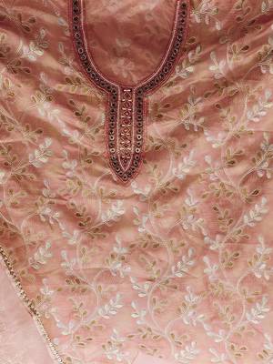 embroidered organza unstitched dress material 4