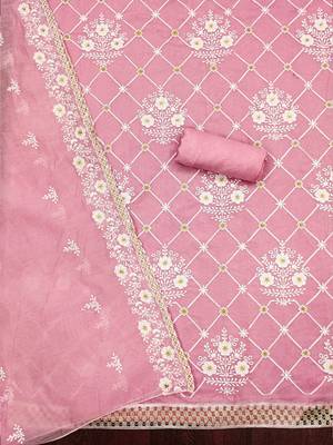 floral embroidered unstitched dress material 3