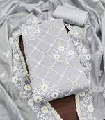 floral embroidered unstitched dress material