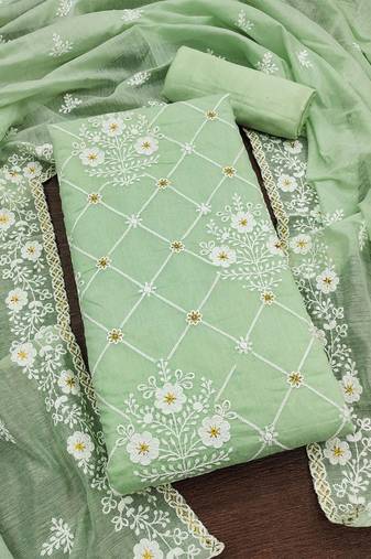 glory floral embroidered unstitched dress material
