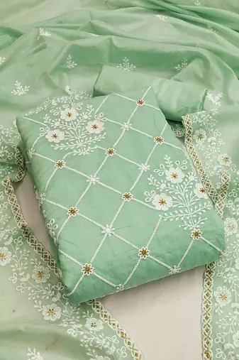 glory floral embroidered unstitched dress material