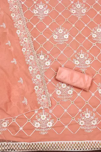 ethnic motifs embroidered unstitched dress material