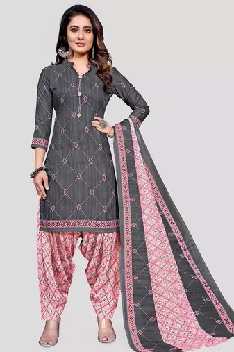 geometric printed unstitched dress material