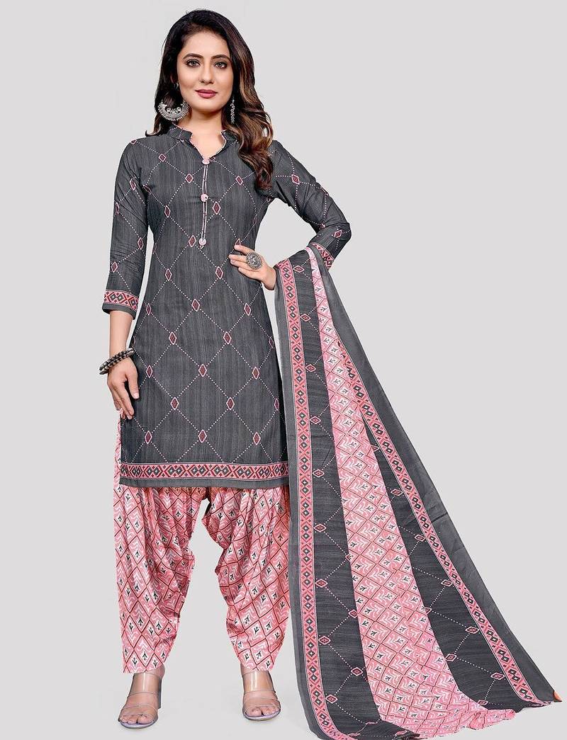 geometric printed unstitched dress material