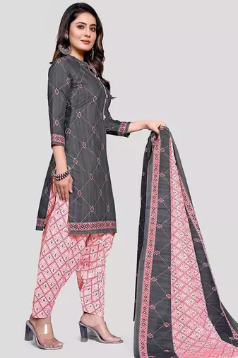 geometric printed unstitched dress material