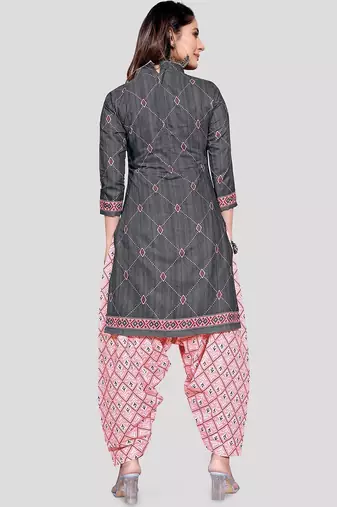 geometric printed unstitched dress material