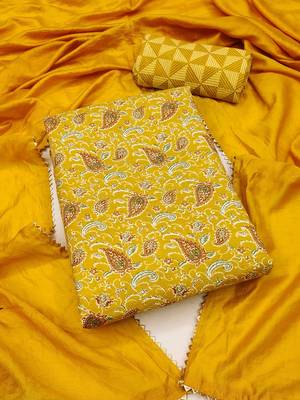 paisley printed unstitched dress material 1