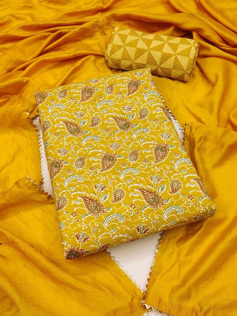 paisley printed unstitched dress material