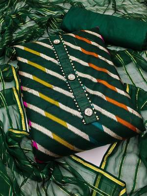 striped woven design gotta patti unstitched dress material 1