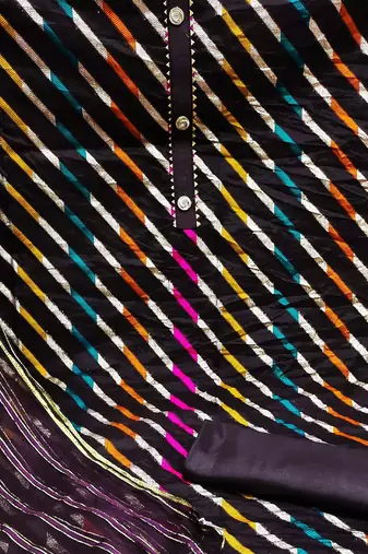 striped woven design gotta patti unstitched dress material