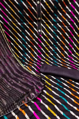 striped woven design gotta patti unstitched dress material