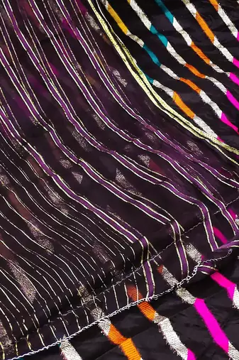 striped woven design gotta patti unstitched dress material