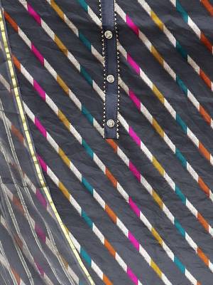 striped woven design organza unstitched dress material 5