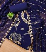 floral embroidered unstitched dress material