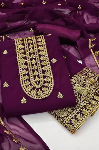 embroidered unstitched dress material