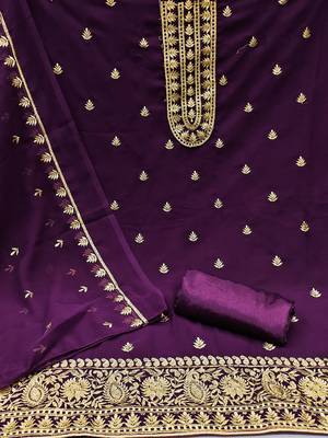 embroidered unstitched dress material 3