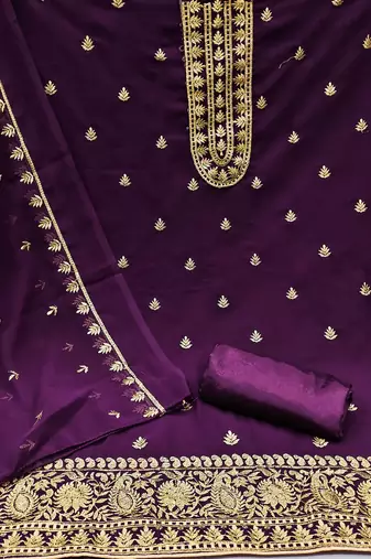 embroidered unstitched dress material