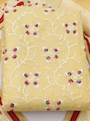 embroidered unstitched dress material 2