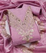 embroidered organza unstitched dress material