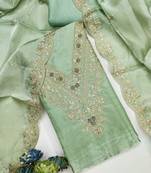 embroidered organza unstitched dress material