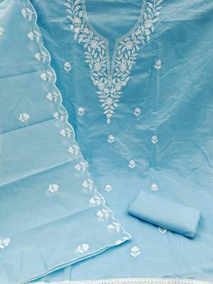 embroidered cotton unstitched dress material 3