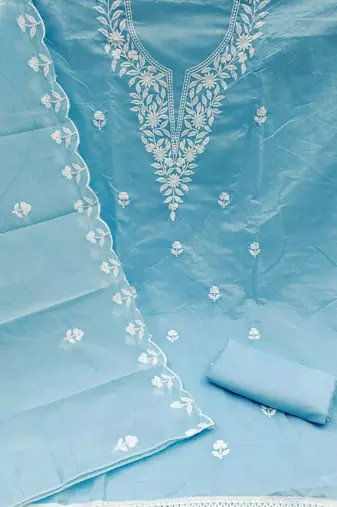 embroidered cotton unstitched dress material