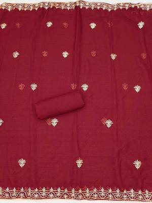 ethnic motifs embroidered unstitched dress material 4