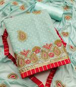 embroidered cotton unstitched dress material