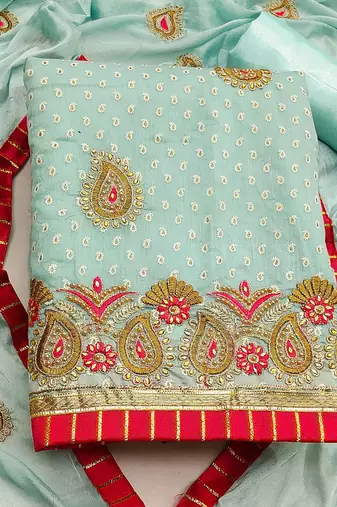 embroidered cotton unstitched dress material