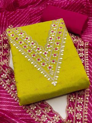 embroidered unstitched dress material 2